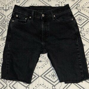 Levi’s 514 Cutoff Jean Shorts Men’s W30 Distressed Black DIY